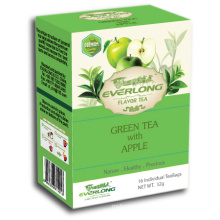 Apple aromatizado té verde pirámide bolsa de té superior mezclas orgánicos y conformes de la UE (FTB1508)